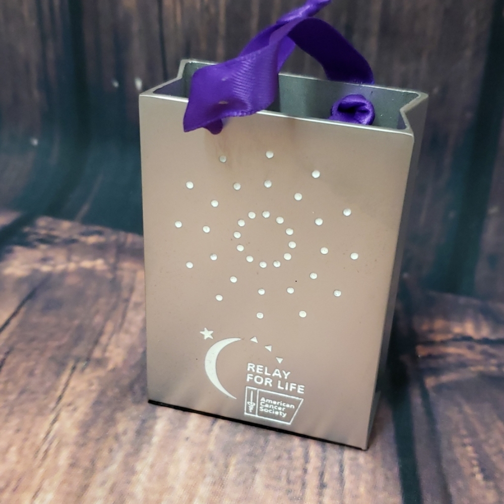 New Pewter Relay for life luminaria bag ornament New